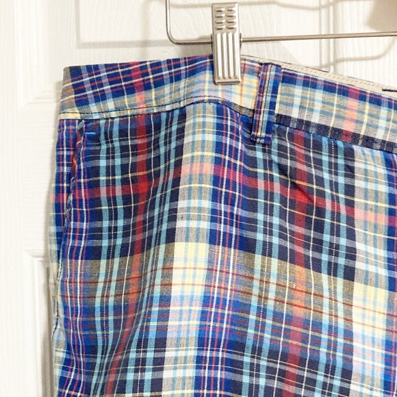 Tommy Bahama Multicolor Plaid Men's Flat Front Shorts Linen Blend Size 38 - Picture 3 of 5